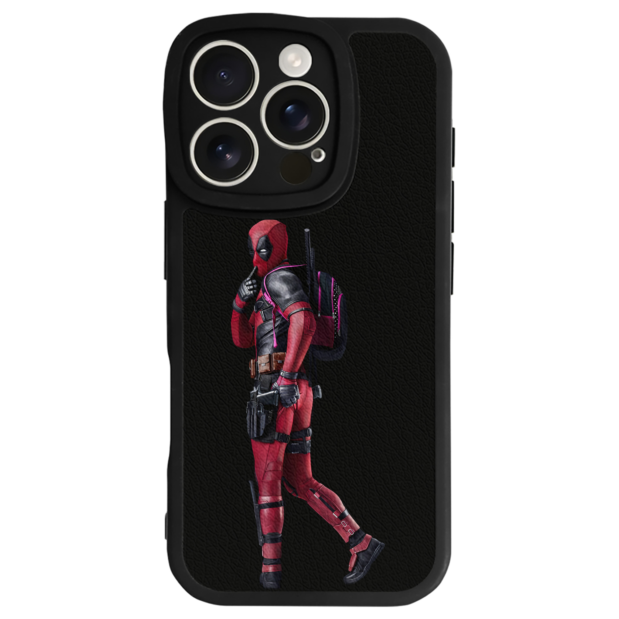 （画像用） Deadpool デッドプール 【iPhone 16シリーズ対応】シリコンスマホケース（レザー調） 材質：シリコン